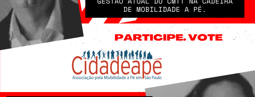 Card com as candidaturas de Mauro Calliari e Gabriela Morita ao CMTT pela Cidadeapé, com minibiografias