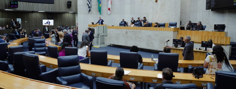 Plenário da Câmara Municipal de São Paulo durante sessão