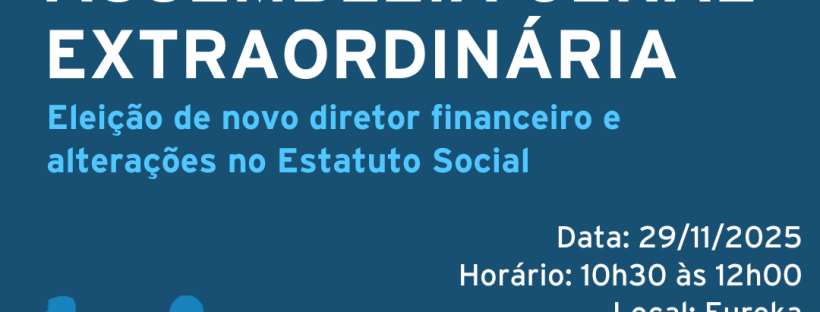 Card de convocação da Assembleia Geral Extraordinária da Cidadeapé em 29/11/2025, das 10h30 às 12h, na Av. Paulista, 2439